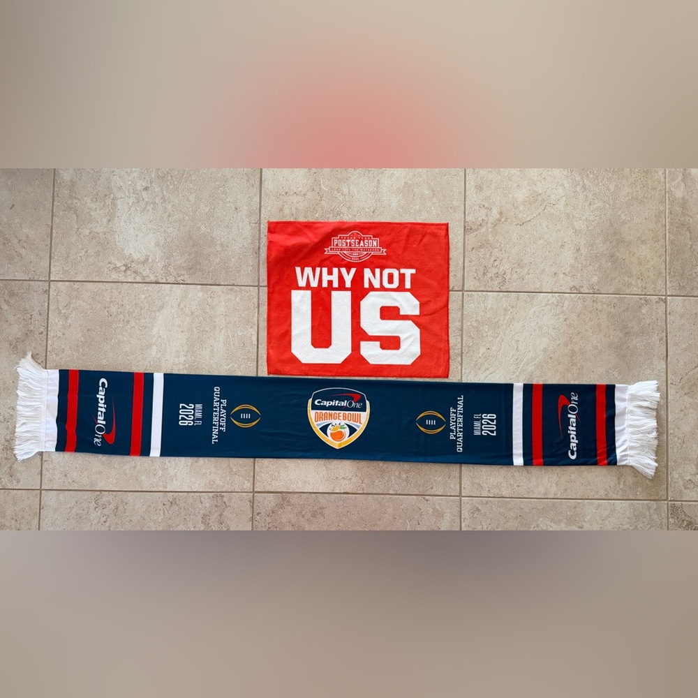 2026 Capital One Orange Bowl Scarf Rally Towel College Footbal Oregon Texas Tech